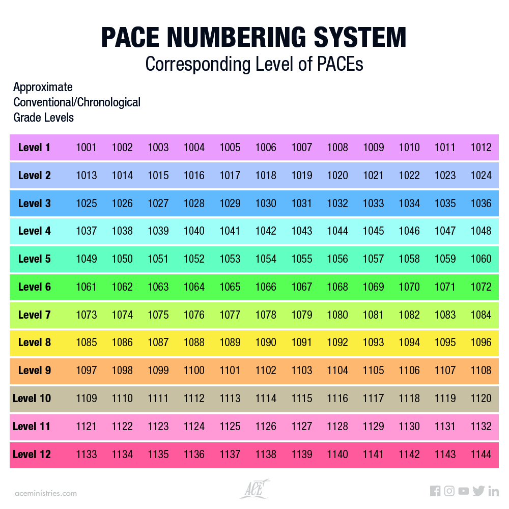 PACE numbering chart